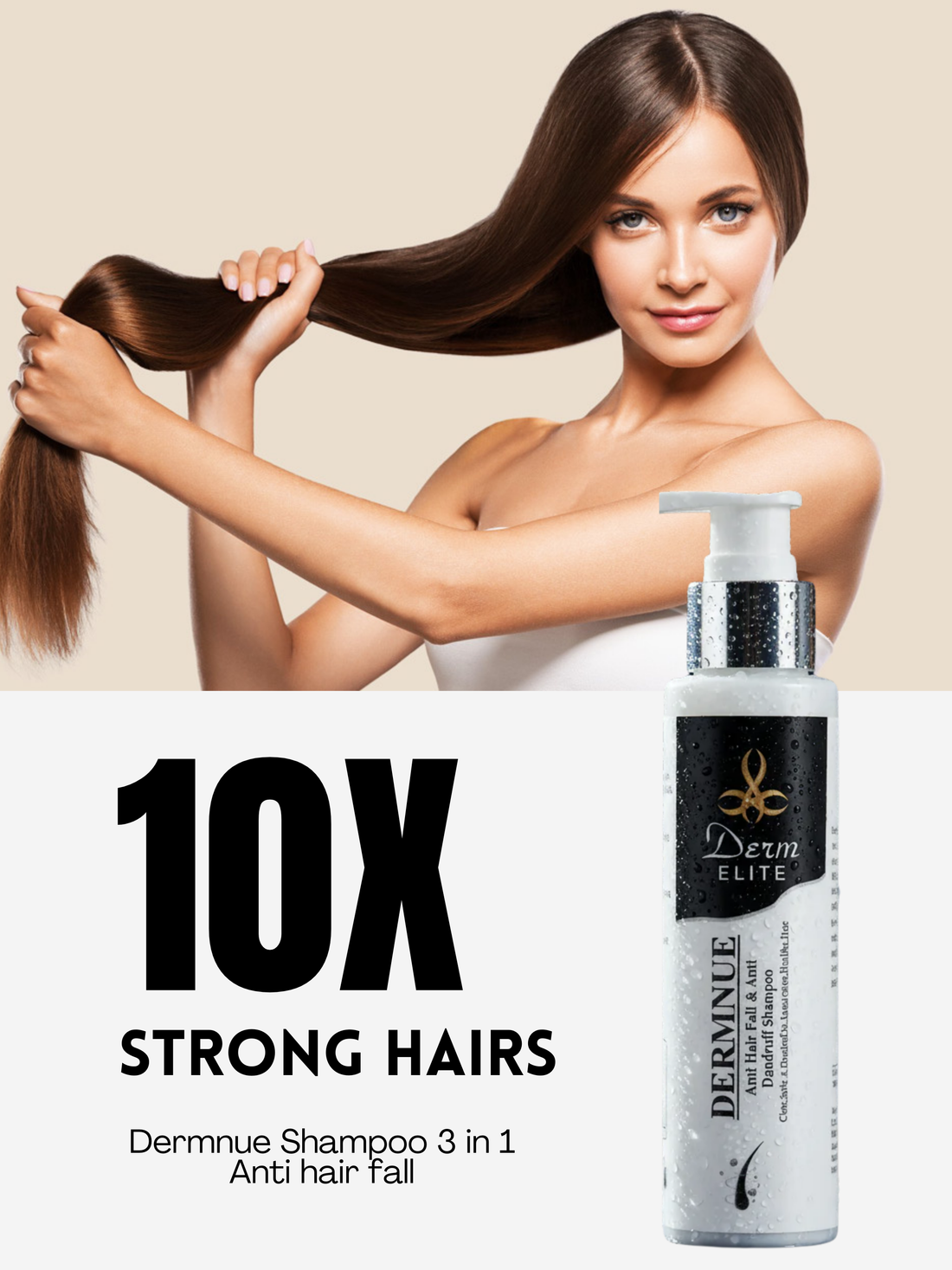 Dermnue 3-in-1 Anti Hair Fall + Anti Dandruff + Hair Growth Shampoo